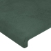 Cabecero con LED de terciopelo verde oscuro 93x16x78/88 cm