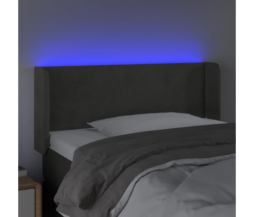 vidaXL Cabecero con LED de terciopelo gris oscuro 103x16x78/88 cm