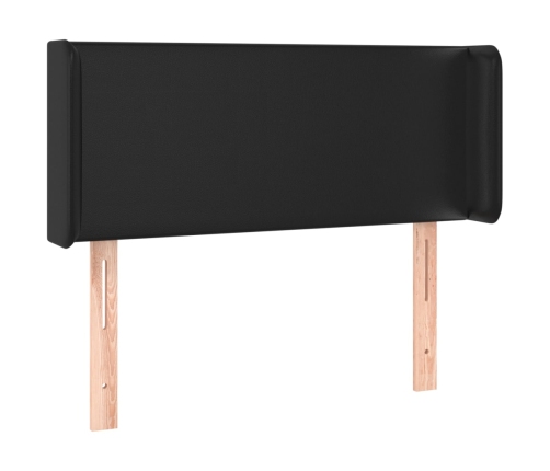 Cabecero con LED cuero sintético negro 83x16x78/88 cm