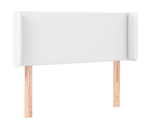 Cabecero con LED cuero sintético blanco 83x16x78/88 cm