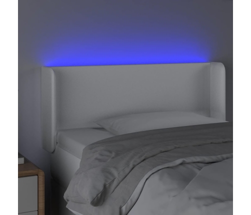 Cabecero con LED cuero sintético blanco 83x16x78/88 cm