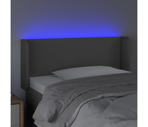 vidaXL Cabecero con LED cuero sintético gris 83x16x78/88 cm