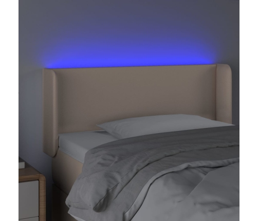 vidaXL Cabecero con LED cuero sintético color capuchino 83x16x78/88 cm