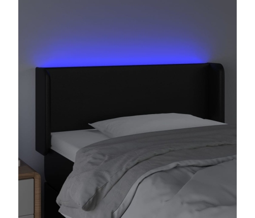 Cabecero con LED cuero sintético negro 103x16x78/88 cm