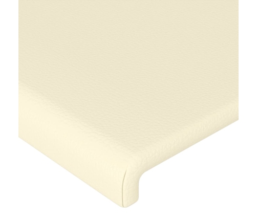 Cabecero con LED cuero sintético crema 103x16x78/88 cm