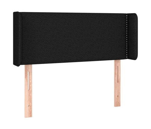 Cabecero con LED de tela negro 83x16x78/88 cm