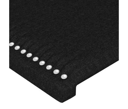 Cabecero con LED de tela negro 83x16x78/88 cm