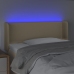 Cabecero con LED de tela crema 93x16x78/88 cm