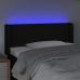 Cabecero con LED de tela negro 103x16x78/88 cm