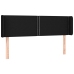 Cabecero con LED de tela negro 147x16x78/88 cm
