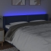 Cabecero con LED de tela azul 163x16x78/88 cm