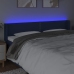 Cabecero con LED de tela azul 183x16x78/88 cm