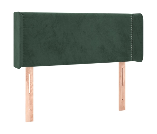 Cabecero con LED de terciopelo verde oscuro 83x16x78/88 cm