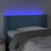 Cabecero con LED de terciopelo azul oscuro 83x16x78/88 cm