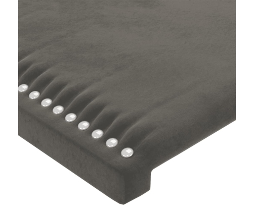 Cabecero con LED de terciopelo gris oscuro 163x16x78/88 cm