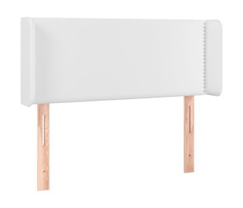 vidaXL Cabecero con LED cuero sintético blanco 83x16x78/88 cm