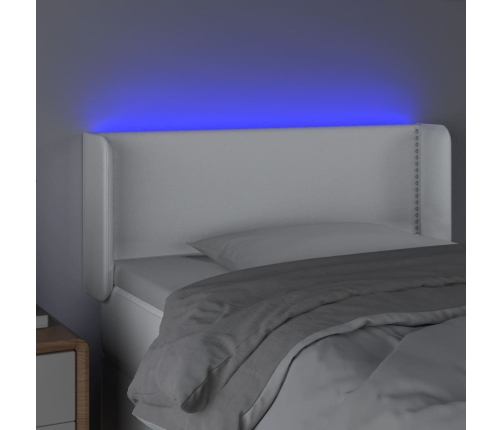 vidaXL Cabecero con LED cuero sintético blanco 83x16x78/88 cm