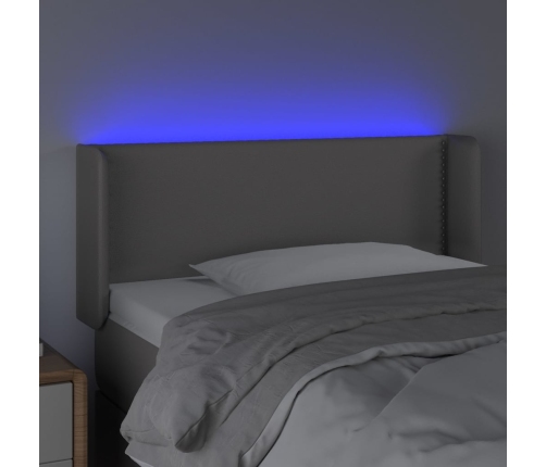 Cabecero con LED cuero sintético gris 83x16x78/88 cm