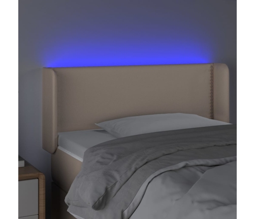 Cabecero con LED cuero sintético color capuchino 83x16x78/88 cm