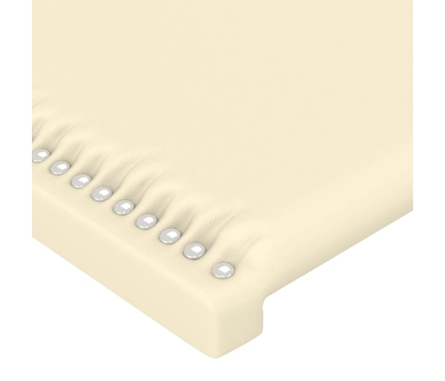 Cabecero con LED cuero sintético crema 93x16x78/88 cm