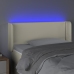 Cabecero con LED cuero sintético crema 103x16x78/88 cm