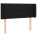 Cabecero con LED de tela negro 83x16x78/88 cm