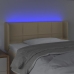 Cabecero con LED de tela crema 83x16x78/88 cm