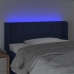 Cabecero con LED de tela azul 83x16x78/88 cm