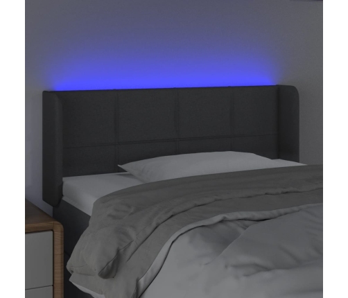 Cabecero con luces LED de tela gris oscuro 93x16x78/88 cm