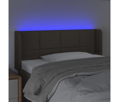 Cabecero con LED de tela gris taupe 103x16x78/88 cm