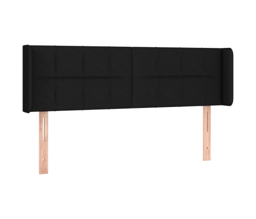 Cabecero con LED de tela negro 147x16x78/88 cm