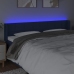 Cabecero con LED de tela azul 163x16x78/88 cm