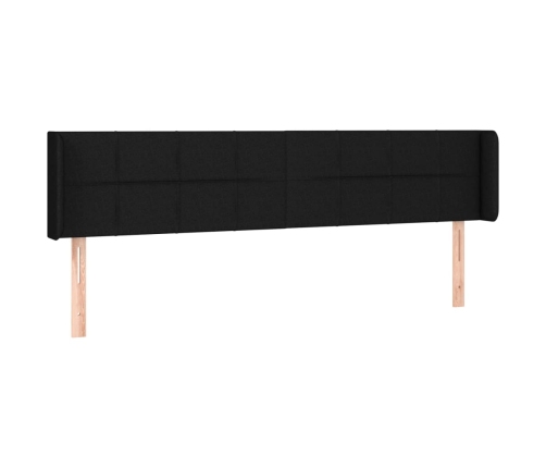 Cabecero con LED de tela negro 203x16x78/88 cm