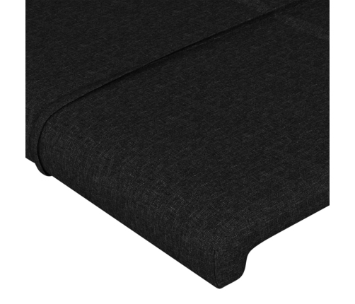 Cabecero con LED de tela negro 203x16x78/88 cm