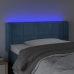 Cabecero con LED de terciopelo azul oscuro 83x16x78/88 cm