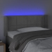 Cabecero con LED de terciopelo gris claro 93x16x78/88 cm