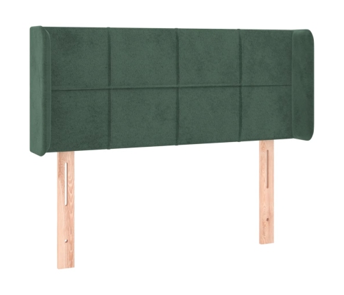 Cabecero con LED de terciopelo verde oscuro 93x16x78/88 cm