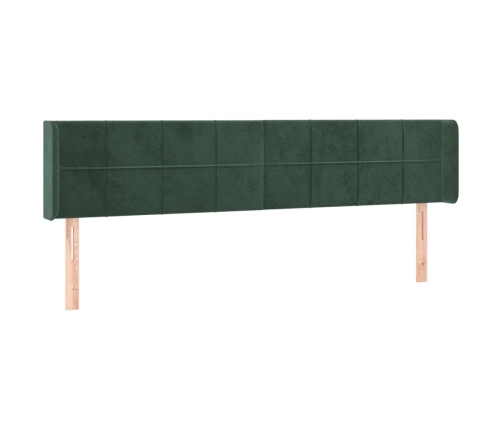 Cabecero con LED de terciopelo verde oscuro 183x16x78/88 cm