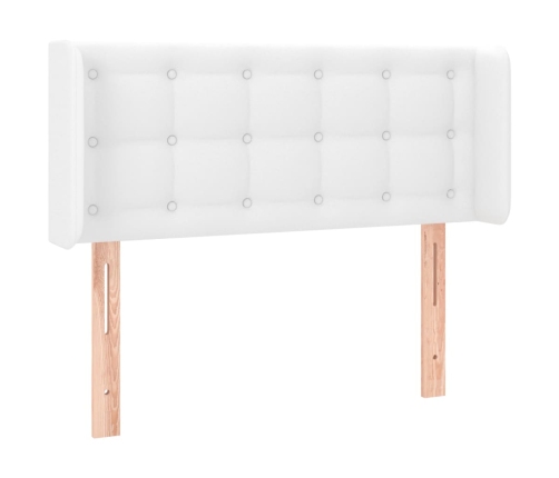 Cabecero con LED cuero sintético blanco 83x16x78/88 cm