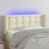 Cabecero con LED cuero sintético crema 83x16x78/88 cm