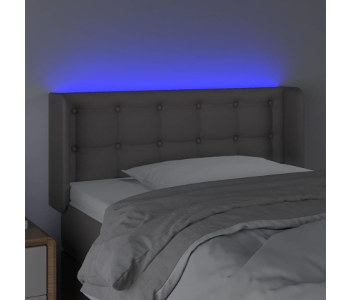 Cabecero con LED cuero sintético gris 83x16x78/88 cm