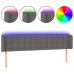 Cabecero con LED cuero sintético gris 183x16x78/88 cm