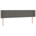 Cabecero con LED cuero sintético gris 183x16x78/88 cm