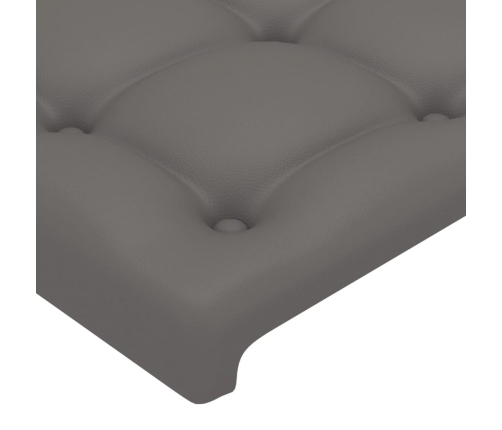 Cabecero con LED cuero sintético gris 183x16x78/88 cm
