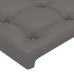 Cabecero con LED cuero sintético gris 183x16x78/88 cm