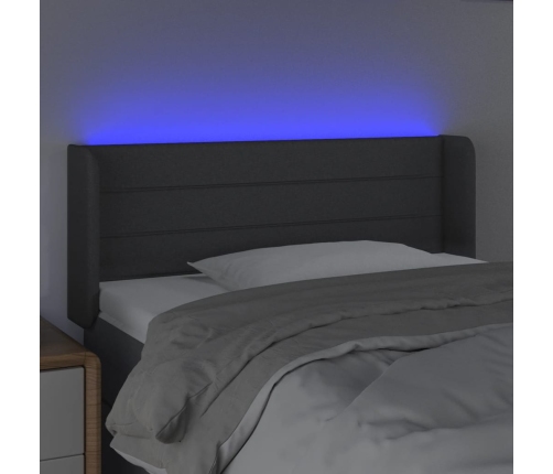 Cabecero con LED de tela gris oscuro 83x16x78/88 cm