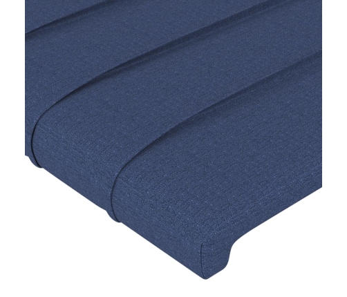 Cabecero con LED de tela azul 93x16x78/88 cm