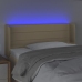 Cabecero con LED de tela crema 103x16x78/88 cm