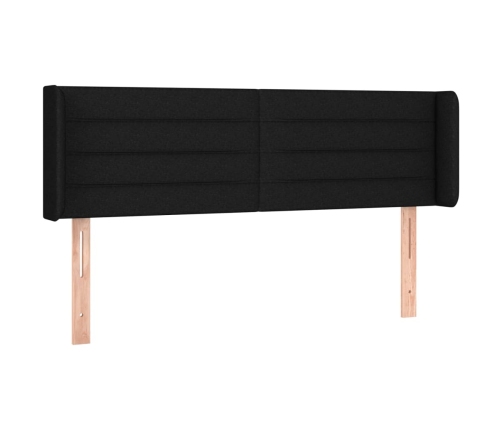 Cabecero con LED de tela negro 147x16x78/88 cm