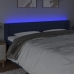 Cabecero con LED de tela azul 183x16x78/88 cm